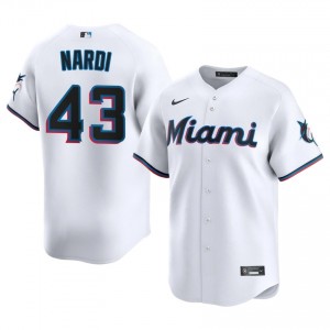 Miami Marlins Andrew Nardi #43 White Men Baseball Jersey | 2026 Season Exclusive 52136739