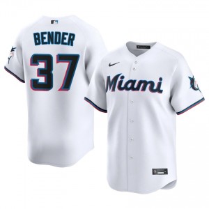 MIA Marlins Anthony Bender #37 White Men Baseball Jersey | 2026 Season Limited 89189375