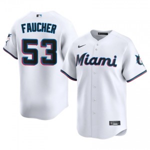 Miami Calvin Faucher #53 White Men Baseball Jersey | 2026 Season Official 31787544