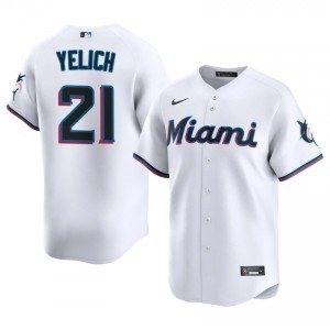 #21 Christian Yelich Authentic Men Baseball Jersey | Marlins White Fan Gear 69998352