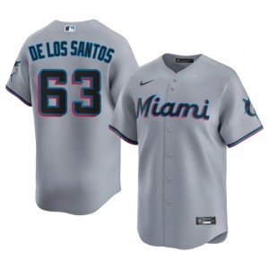 Gray Deyvison De Los Santos #63 Miami Marlins Baseball Embroidery Jersey | Professional Men Fit 12651028