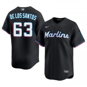 Black Deyvison De Los Santos #63 MIA Baseball Sewn Jersey | Authentic Men Fit 84047741