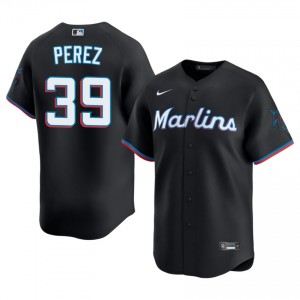 Eury Perez #39 MIA Baseball Jersey | Genuine Men Black Sewn Edition 59717843