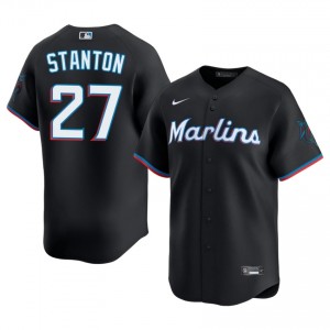 Giancarlo Stanton #27 MIA Marlins Baseball Jersey | Game Men Black Embroidery Edition 84907948
