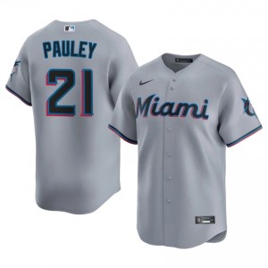 Graham Pauley #21 Miami Marlins Baseball Jersey | Limited Men Gray Embroidery Edition 99311355