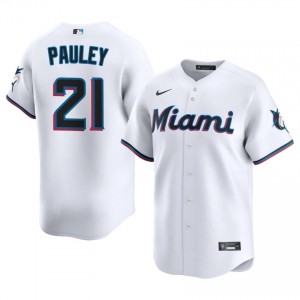 Marlins Graham Pauley #21 White Men Baseball Jersey | 2026 Season Replica 90540778