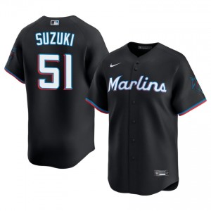 Ichiro Suzuki #51 MIA Baseball Jersey | Officially Licensed Men Black Embroidery Edition 97575719
