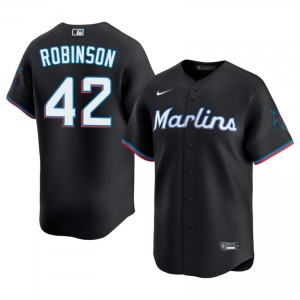 Jackie Robinson #42 Miami Baseball Jersey | Gameday Men Black Sewn Edition 10457442