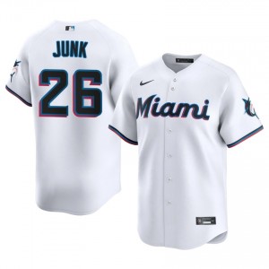 #26 Janson Junk Game Men Baseball Jersey | Marlins White Fan Gear 56775121