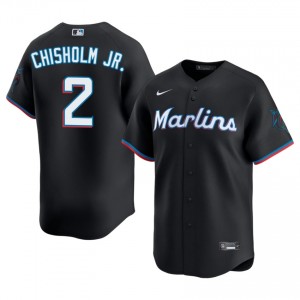 Black Jazz Chisholm Jr. #2 Miami Marlins Baseball Sewn Jersey | Genuine Men Fit 45240273