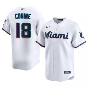#18 Jeff Conine Professional Men Baseball Jersey | MIA White Fan Gear 50340065