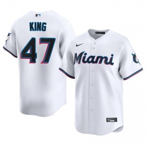 MIA John King #47 White Men Baseball Jersey | 2026 Season MLB 46819554