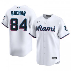 #84 Lake Bachar Authentic Men Baseball Jersey | MIA White Fan Gear 19495722