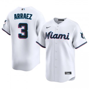 #3 Luis Arraez Replica Men Baseball Jersey | MIA Marlins White Fan Gear 68420556