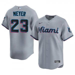 Gray Max Meyer #23 Marlins Baseball Stitched Jersey | MLB Men Fit 25476692