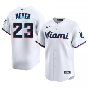 #23 Max Meyer Gameday Men Baseball Jersey | MIA Marlins White Fan Gear 25446979
