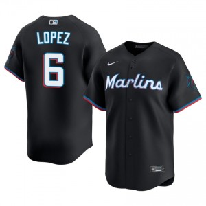 Otto Lopez #6 Miami Baseball Jersey | Official Men Black Stitch Edition 31142268