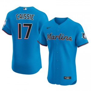 #17 Owen Caissie Gameday Men Baseball Jersey | MIA Blue Fan Gear 13277182