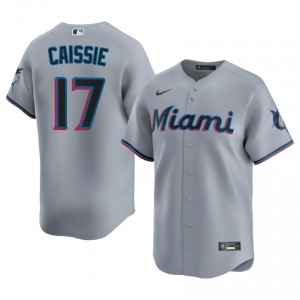 Owen Caissie #17 Marlins Baseball Jersey | Official Men Gray Stitch Edition 12971764