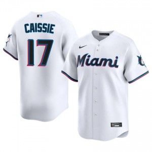 MIA Marlins Owen Caissie #17 White Men Baseball Jersey | 2026 Season Game 69399351