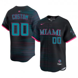 Miami Custom #00 Black Men City Connect Baseball Jersey | 2026 Season Genuine 76985461