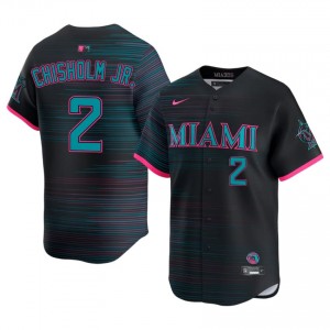 #2 Jazz Chisholm Jr. Professional Men City Connect Baseball Jersey | Marlins Black Fan Gear 79868229