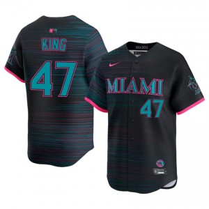 Miami John King #47 Black Men City Connect Baseball Jersey | 2026 Season Premium 62521016