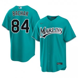 Lake Bachar #84 Miami Marlins Baseball Jersey | Limited Men Teal Embroidery Edition 99125039