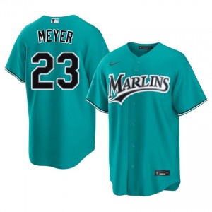 Max Meyer #23 Miami Baseball Jersey | Exclusive Men Teal Embroidery Edition 68723835