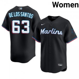 Deyvison De Los Santos #63 Miami Marlins Baseball Jersey | Gameday Women Black Sewn Edition 81489032