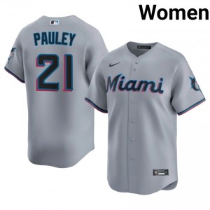 Gray Graham Pauley #21 Marlins Baseball Embroidery Jersey | Exclusive Women Fit 54659300