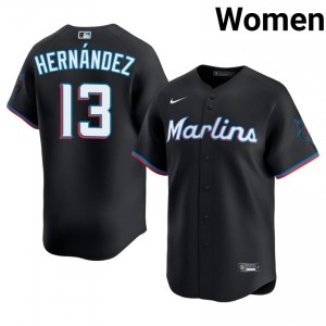 Heriberto Hernandez #13 MIA Baseball Jersey | Game-Day Women Black Stitched Edition 74381935