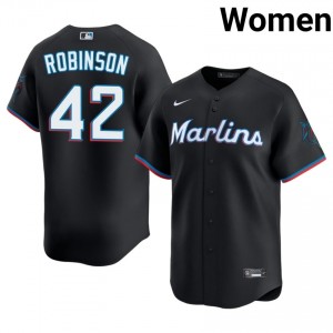 Black Jackie Robinson #42 MIA Baseball Sewn Jersey | Genuine Women Fit 67304648