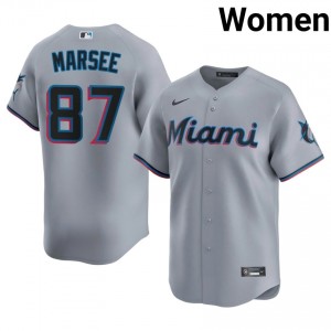 Gray Jakob Marsee #87 Miami Baseball Stitched Jersey | Durable Women Fit 87695200
