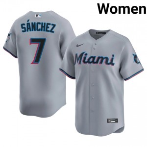 Gray Jesus Sanchez #7 Miami Baseball Embroidery Jersey | Game Women Fit 71438309