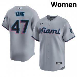 Gray John King #47 MIA Baseball Embroidery Jersey | Classic Women Fit 77408561