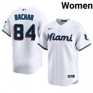 Miami Marlins Lake Bachar #84 White Women Baseball Jersey | 2026 Season Gameday 75442191
