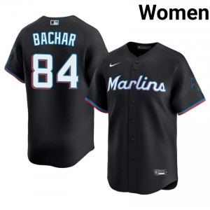 Lake Bachar #84 Miami Baseball Jersey | Premium Women Black Stitch Edition 37411529