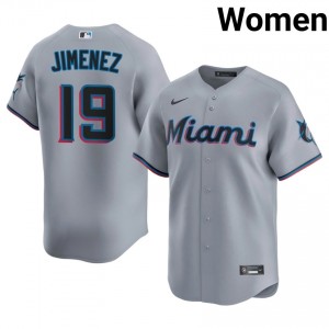 Leo Jimenez #19 MIA Marlins Baseball Jersey | Game Women Gray Embroidery Edition 18032487