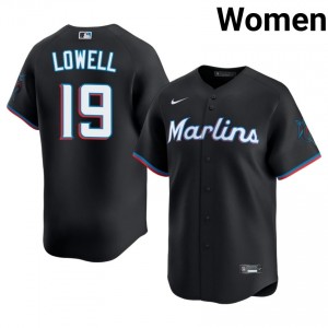 Black Mike Lowell #19 Marlins Baseball Sewn Jersey | Gameday Women Fit 83393075