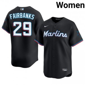Pete Fairbanks #29 MIA Baseball Jersey | Durable Women Black Stitched Edition 77494879