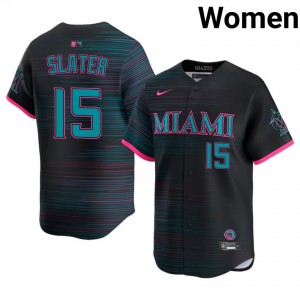 Marlins Austin Slater #15 Black Women City Connect Baseball Jersey | 2026 Season Authentic 28318345