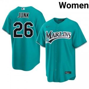 Teal Janson Junk #26 Miami Baseball Stitched Jersey | Durable Women Fit 42430957