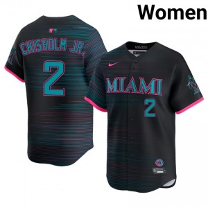 MIA Marlins Jazz Chisholm Jr. #2 Black Women City Connect Baseball Jersey | 2026 Season Replica 25582335