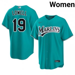 Mike Lowell #19 MIA Baseball Jersey | Game Women Teal Embroidery Edition 99330131