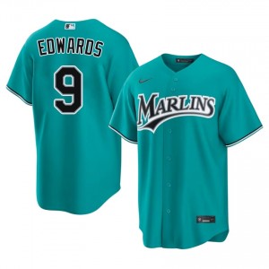 Teal Xavier Edwards #9 Miami Marlins Baseball Stitched Jersey | Iconic Men Fit 63818163
