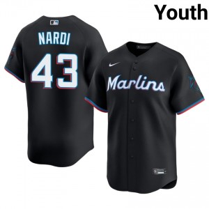 Andrew Nardi #43 Miami Marlins Baseball Jersey | MLB Youth Black Stitched Edition 52217217