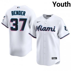MIA Anthony Bender #37 White Youth Baseball Jersey | 2026 Season Professional 67891060