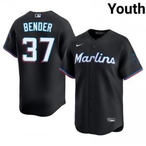 Anthony Bender #37 MIA Marlins Baseball Jersey | Iconic Youth Black Stitched Edition 11785575