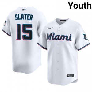#15 Austin Slater Replica Youth Baseball Jersey | Miami White Fan Gear 73218749